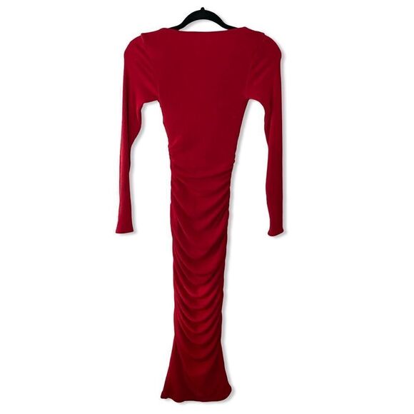 SER.O.YA Eden dress red cut out bodycon slinky midi Retrofete Revolve XXS - Picture 7 of 10